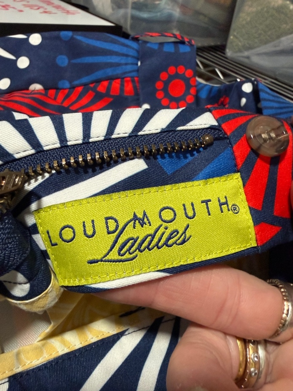 Loudmouth Navy Red White Blue Firework-Print Capris - Picture 8 of 10